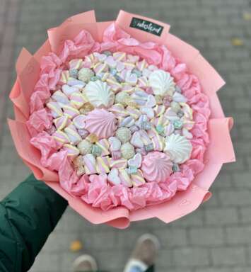 Buchet Dulce cu Marshmellows, Zefire si Ciocolate